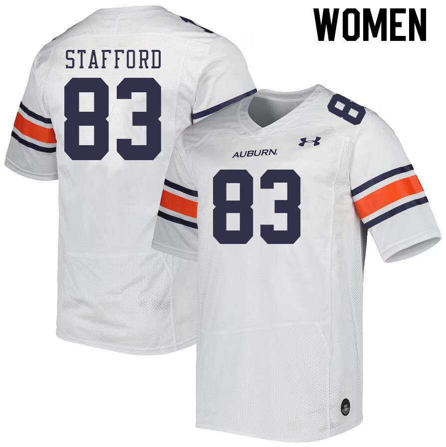 Women's Auburn Tigers #83 Colby Stafford White 2023 College Stitched Football Jersey